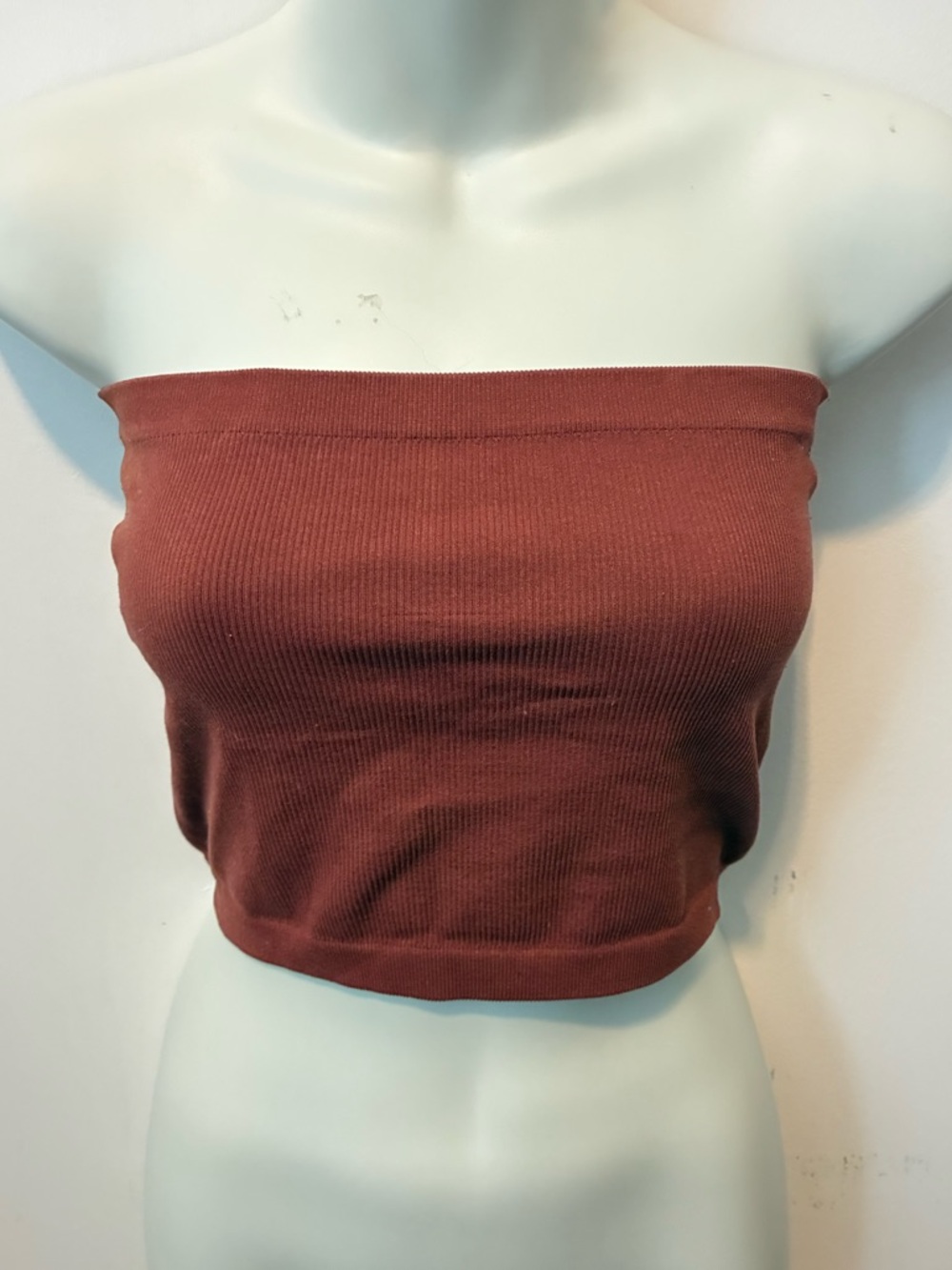 Burgundy Brown Fitted Tube top